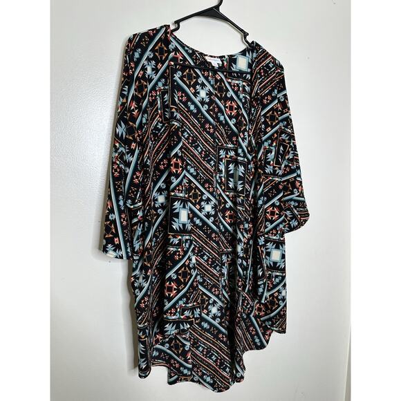 LulaRoe Size Medium Open Cardigan Aztec Southwestern Tribal Open Cardigan Water - Picture 2 of 6